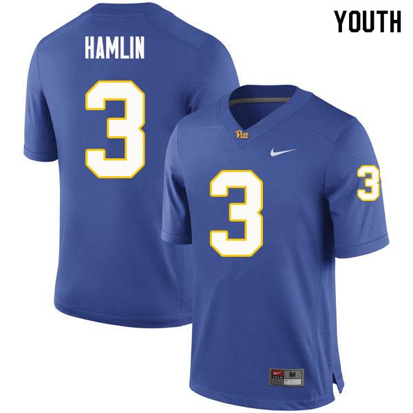 Youth #3 Damar Hamlin Pittsburgh Panthers College Football Jerseys Sale-Royal